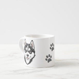 Taza De Espresso Dulce Cachorro Husky Siberiano