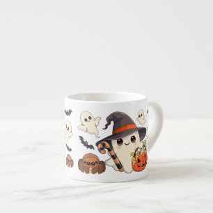 Taza De Espresso Dulce Fantasma de Halloween al Estilo Kawaii