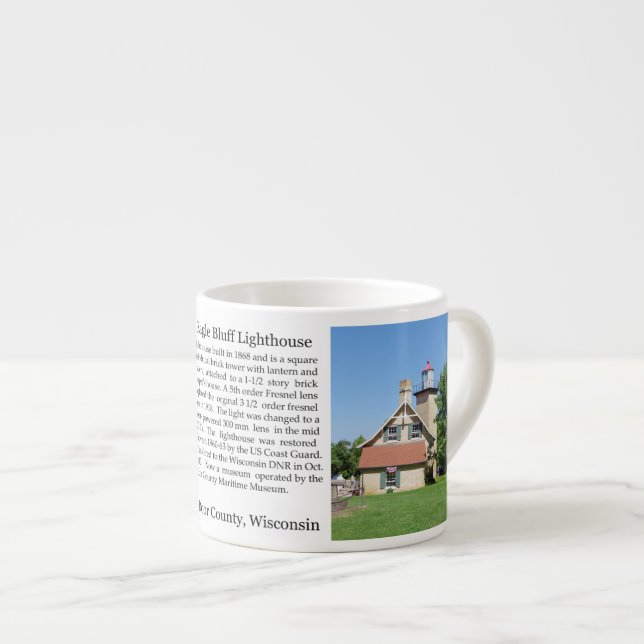 Taza De Espresso Eagle Bluff Lighthouse historia espresso mug (Derecha)