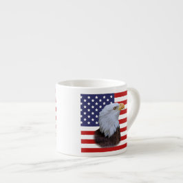 Taza De Espresso Eagle patriótico y bandera de los E.E.U.U.