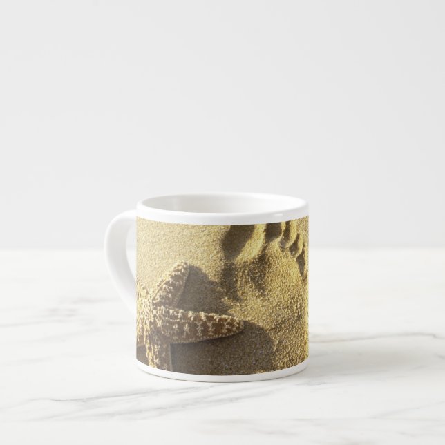 Taza De Espresso EE.UU., Hawaii, Maui, Makena Beach, Footprint y (Izquierda)