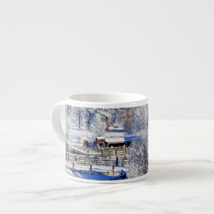 Taza De Espresso EE. UU., Washington, Methow Valley, graneros en