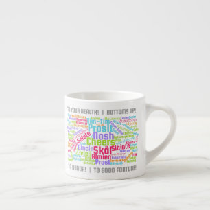 Taza De Espresso El arte de palabras coloridas se anima en muchos i