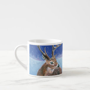Taza De Espresso El ciervo rojo (Cervus elaphus) en invierno