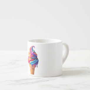 Taza De Espresso El clásico cono de helado vibrante de SlipperyJoe'