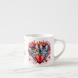 Taza De Espresso El día de San Valentín Cat Mug