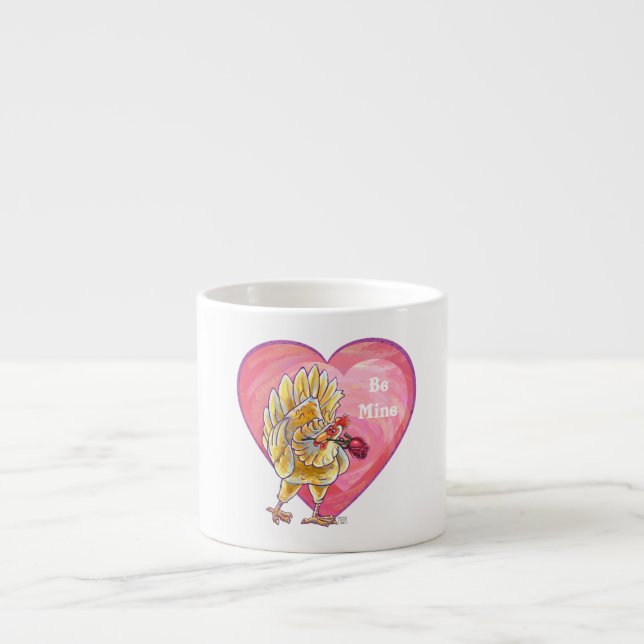 Taza De Espresso El día de San Valentín de pollo (Frente)
