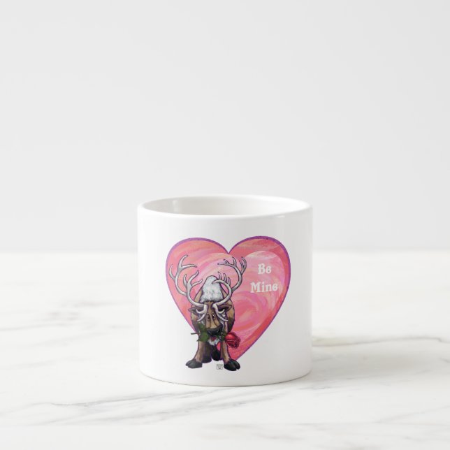 Taza De Espresso El día de San Valentín de renos (Frente)