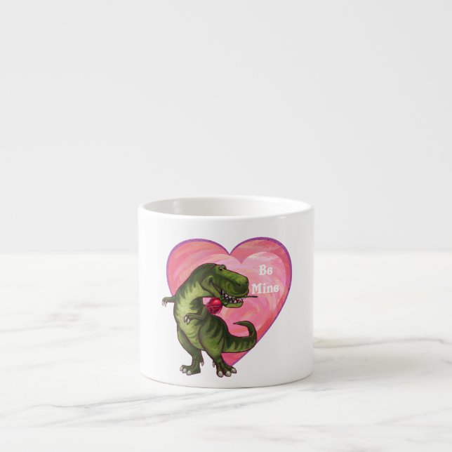 Taza De Espresso El día de San Valentín de Tyrannosaurus (Frente)