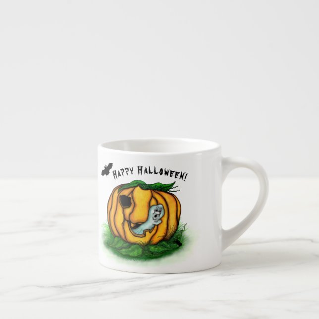 Taza De Espresso El fantasma de Halloween , Bat , Ghost y Spider (Derecha)