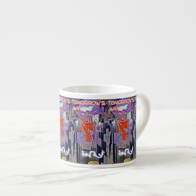 Taza De Espresso El futuro del arte retro de mañana (Derecha)