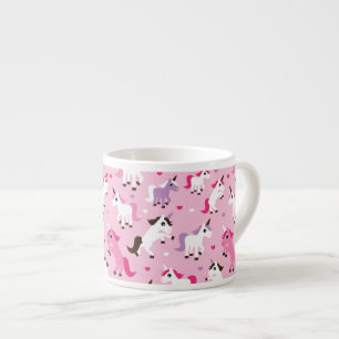 Taza De Espresso el ilustracion del unicornio embroma el fondo