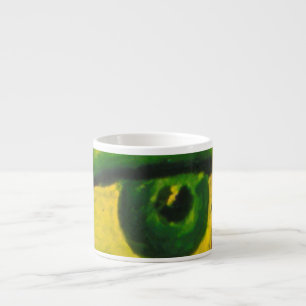 Taza De Espresso El ojo - oro y café express de la conciencia de l