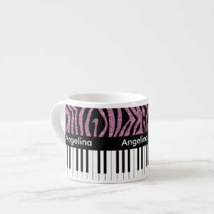 Taza De Espresso El piano personalizado cierra el estampado de