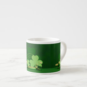 Taza De Espresso El trébol de tres hojas del Día de San Patricio de