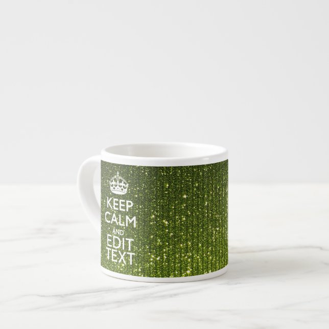 Taza De Espresso El verde oliva mantener la calma tenga su texto (Izquierda)