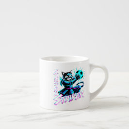 Taza De Espresso  Electric Samurai Cat Mug - Perfect for Anime Fans