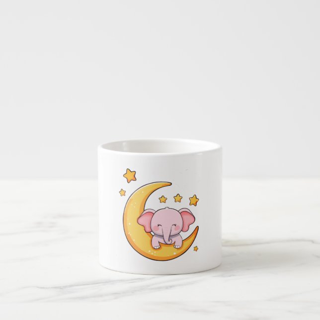 Taza De Espresso elefante de bebé lindo (Frente)