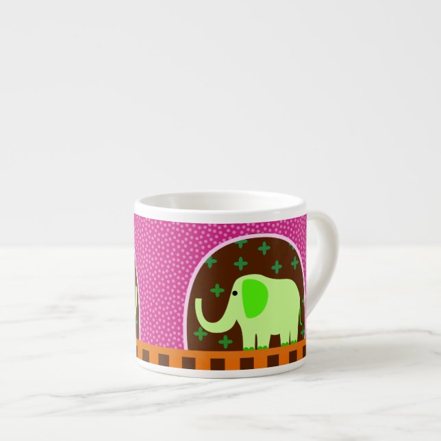 Taza De Espresso Elefante verde (Derecha)