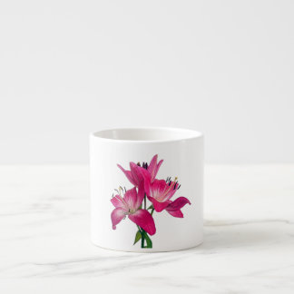 Taza De Espresso Elegant Floral Print Ceramic Mug