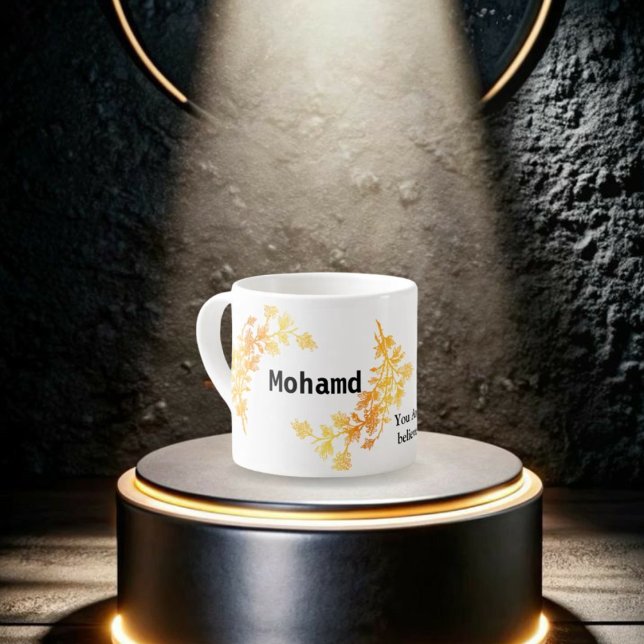 Taza De Espresso Elegant Gold Custom Name Personalized Espresso Cup (Subido por el creador)