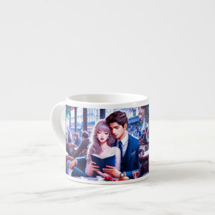 Taza De Espresso Elegante Cafe Parisiense Fecha: Un Escape Romántic