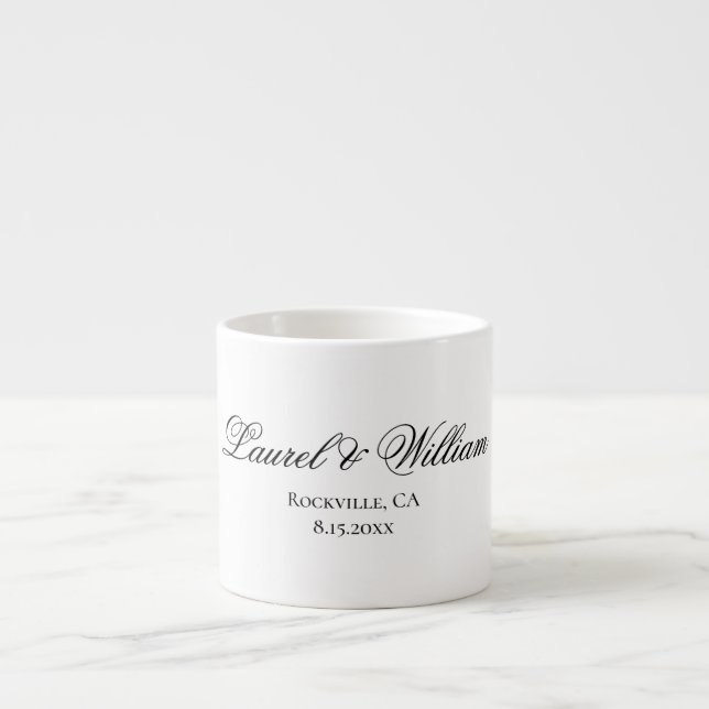 Taza De Espresso Elegante guión de novia y Groom Expresso Mug (Frente)