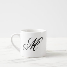Taza De Espresso Elegante Monograma Inicial
