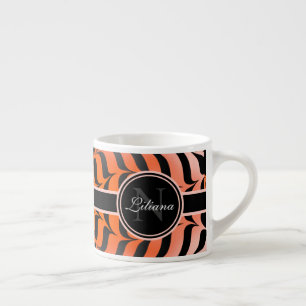 Taza De Espresso Elegante Naranja estético e impresión de piel de t