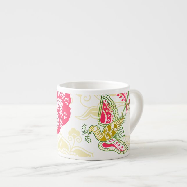 Taza De Espresso Elegante porcelana con estampado (Derecha)