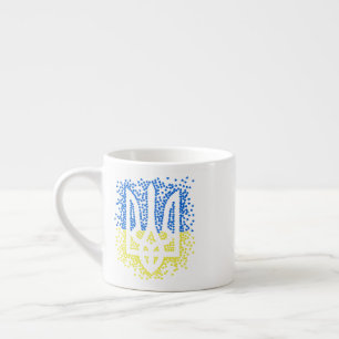Taza De Espresso Emblema ucraniano trident tryzub esparce corazones