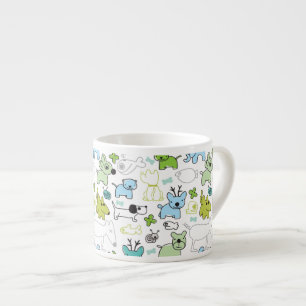 Taza De Espresso embroma el modelo animal del fondo