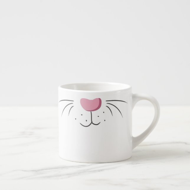 Taza De Espresso Emoji divertida de la nariz conejo conejo (Derecha)