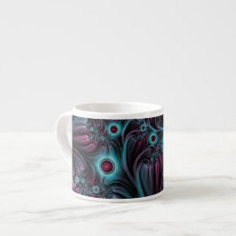 Taza De Espresso En profundidad Arte fractal rosa azul abstracto ab