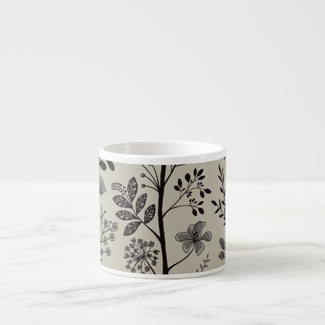 Taza De Espresso Enchanted Vertical Garden Reverie XS black beige (Frente)