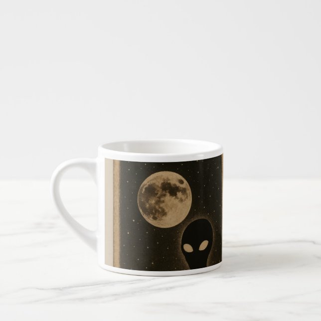 Taza De Espresso Encuentro de mugs especiales Retro Alien (Izquierda)