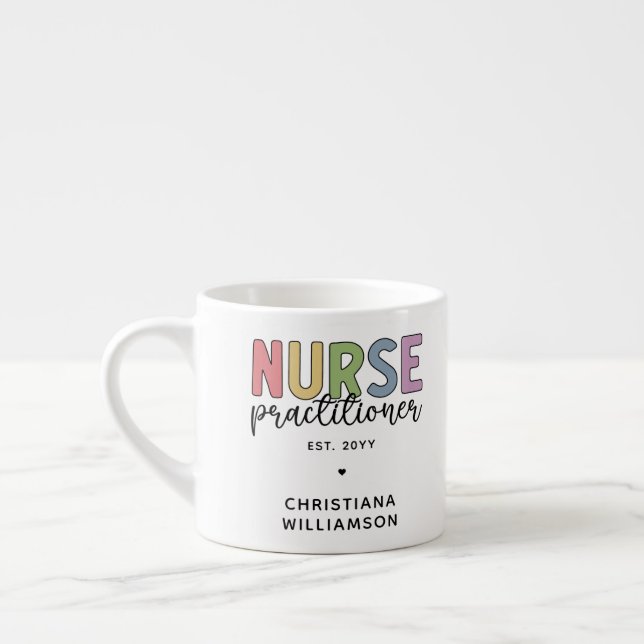Taza De Espresso Enfermera personalizado Profesional Licenciada en  (Izquierda)