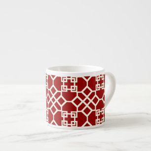 Taza De Espresso Enrejado Chinoise de PixDezines/DIY fondo rojo