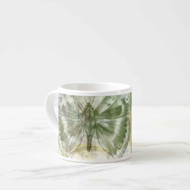 Taza De Espresso Entrada de mariposa verde con puerta de hierro (Izquierda)