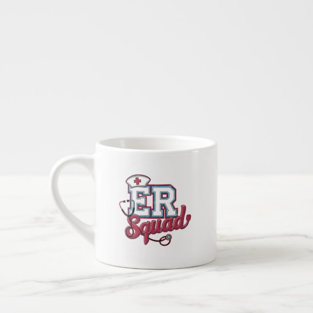 Taza De Espresso ER Squad, Emergency Room, Nurse Shirt, Doctor Gift (Izquierda)