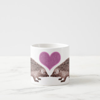 Taza De Espresso Erizos en el dibujo lindo del amor para los