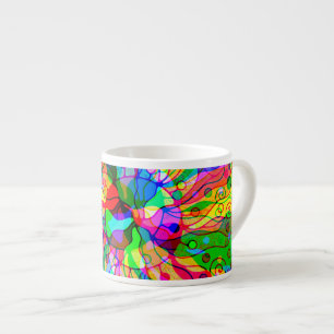 Taza De Espresso Esbozo de arte de fantasía - Resumen de la neón Sh