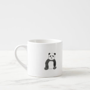Taza De Espresso Esbozo de panda blanco y negro
