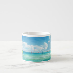 Taza De Espresso Escena tranquila de windsurf