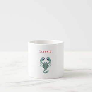 Taza De Espresso Escorpio Rosa, zodiaco, signo zodiacal