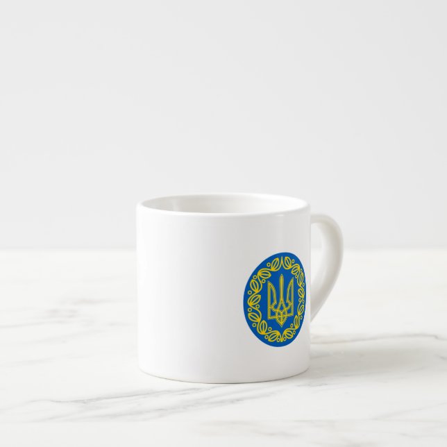 Taza De Espresso Escudo de armas de Ucrania (Derecha)