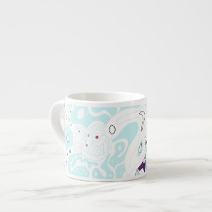 Taza De Espresso "Espacio turquesa" Poster de arte abstracto digita