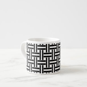 Taza De Espresso Especialidad Mug Espresso Stripe Negro y Blanco