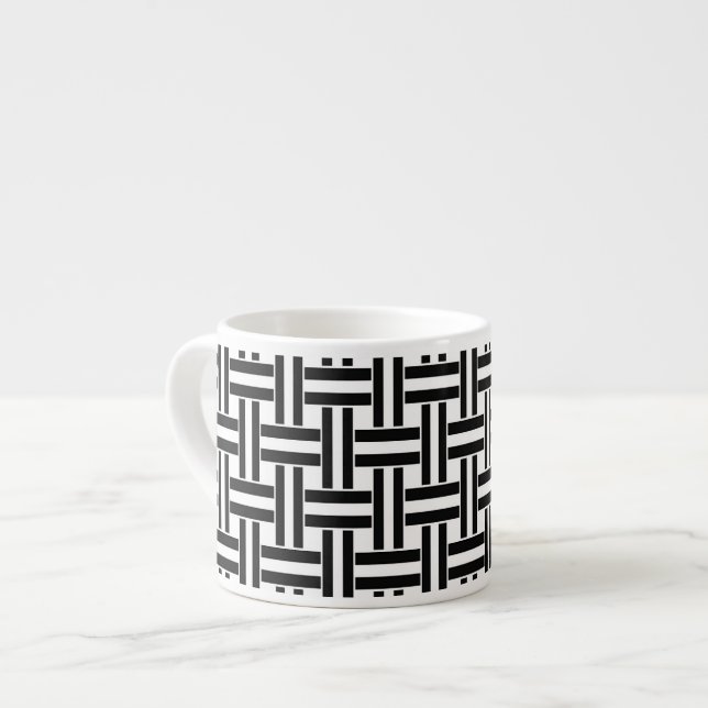Taza De Espresso Especialidad Mug Espresso Stripe Negro y Blanco (Izquierda)