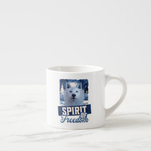 Taza De Espresso Espíritu de Lobo Ártico de Libertad Diseño de Vida